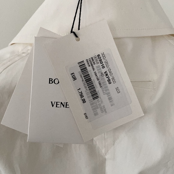 BOTTEGA VENETA MIDI SHIRT WOMEN'S LONG SLEEVE DRESS WHITE NEW - Picture 15 of 15